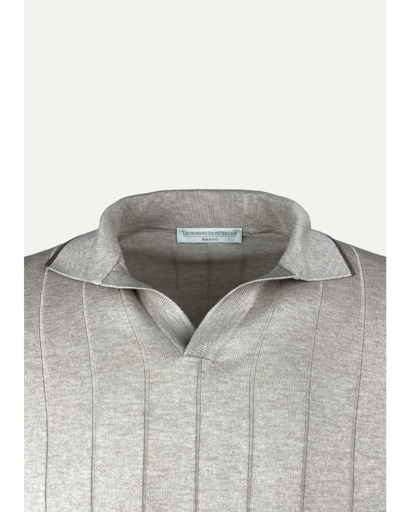 Polo short sleeve with stripes - Silk - Sand