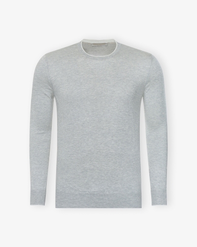 LHDA - Round neck long sleeve - cotton - silk - Light grey