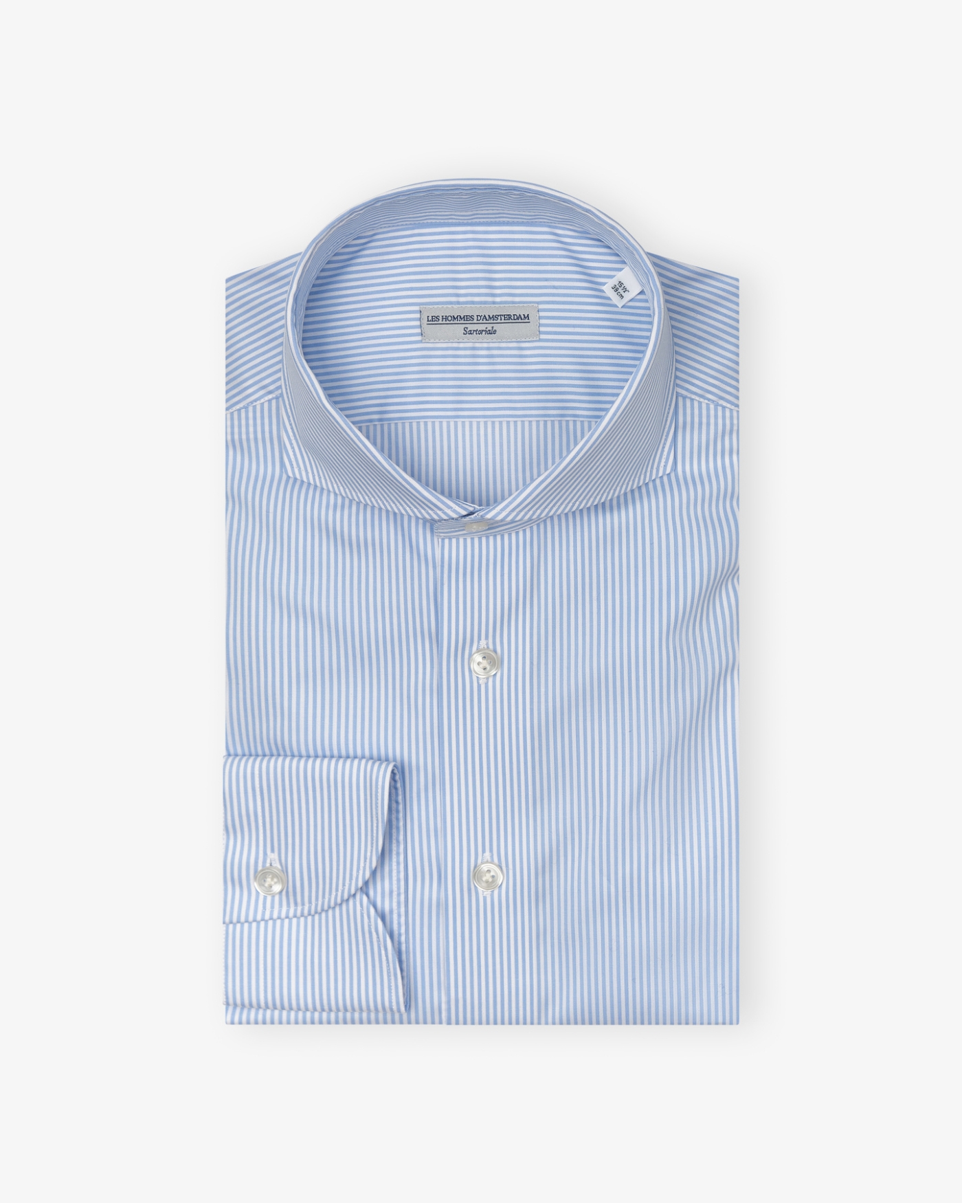 LHDA x Thomas Mason - Shirt modern fit +4cm - L. blue stripes
