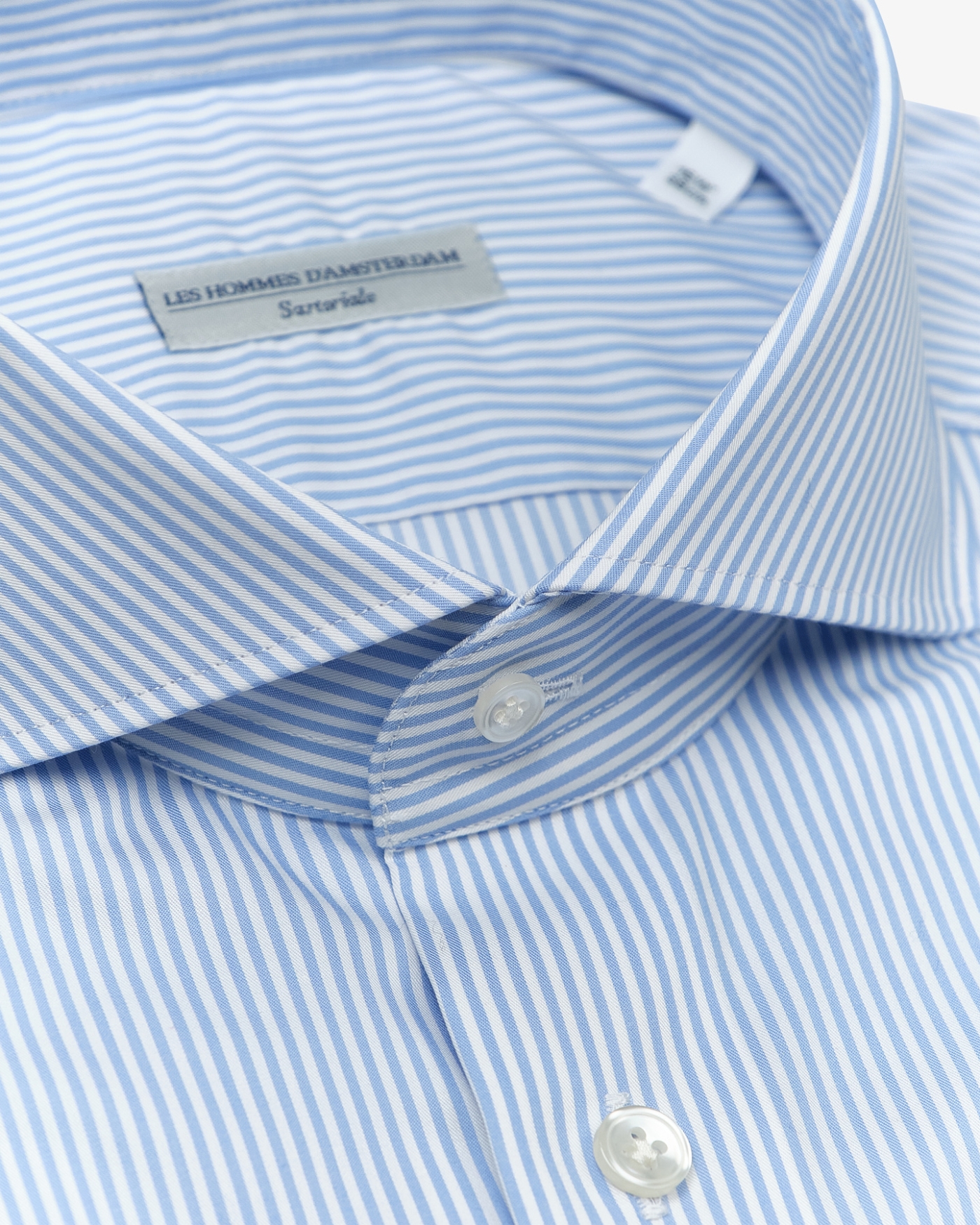 LHDA x Thomas Mason - Shirt modern fit +4cm - L. blue stripes