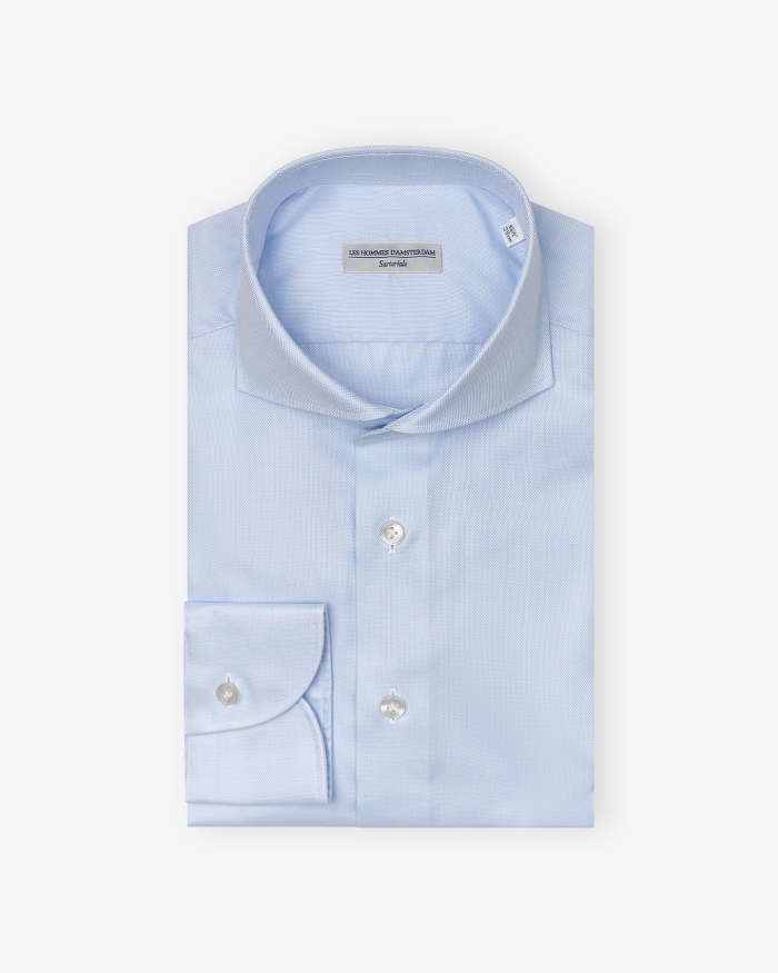 LES HOMMES D'AMSTERDAM LHDA x Thomas Mason - Shirt modern fit - L. blue Oxford