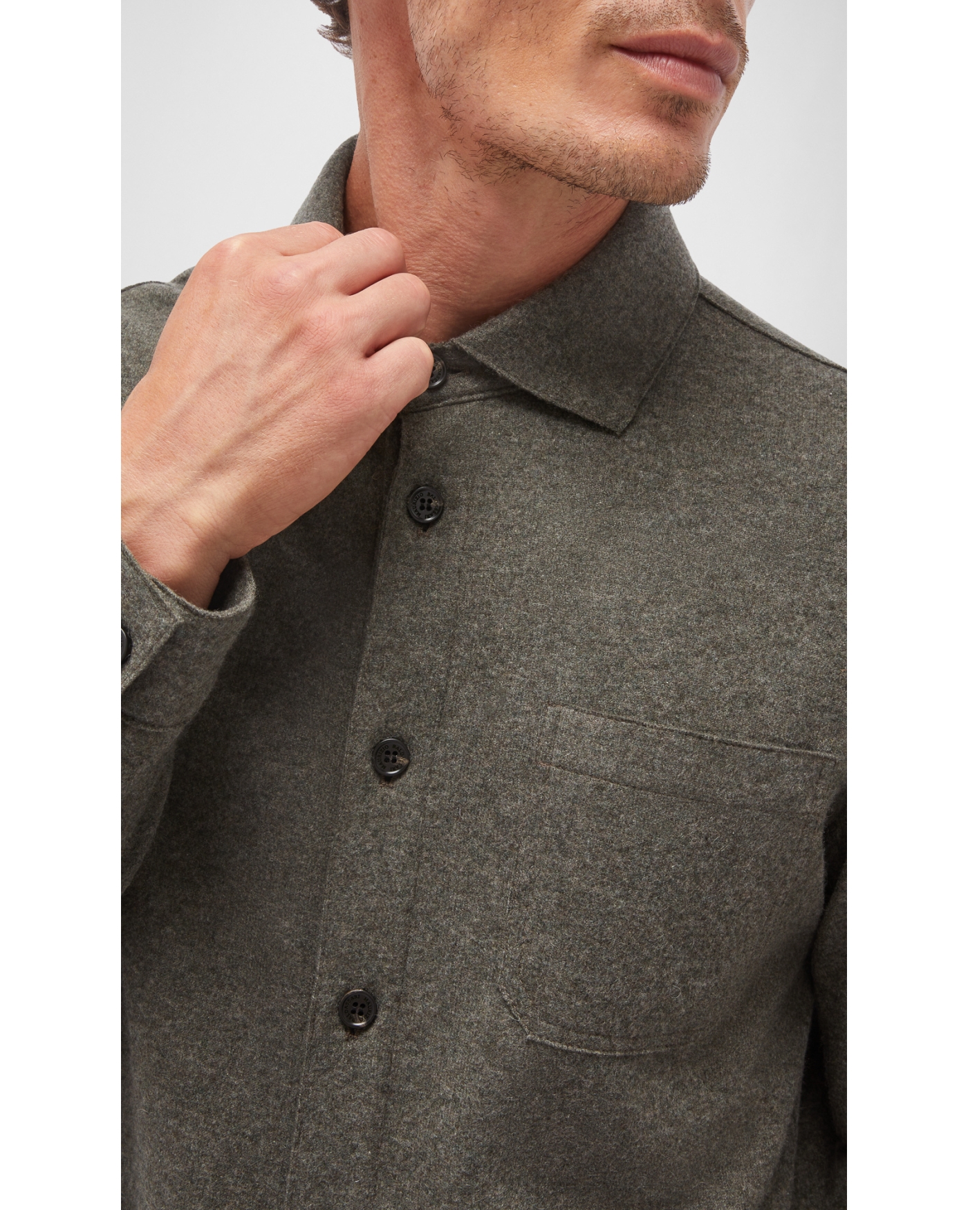 Maurizio Baldassari - Overshirt cashmere - Dark olive