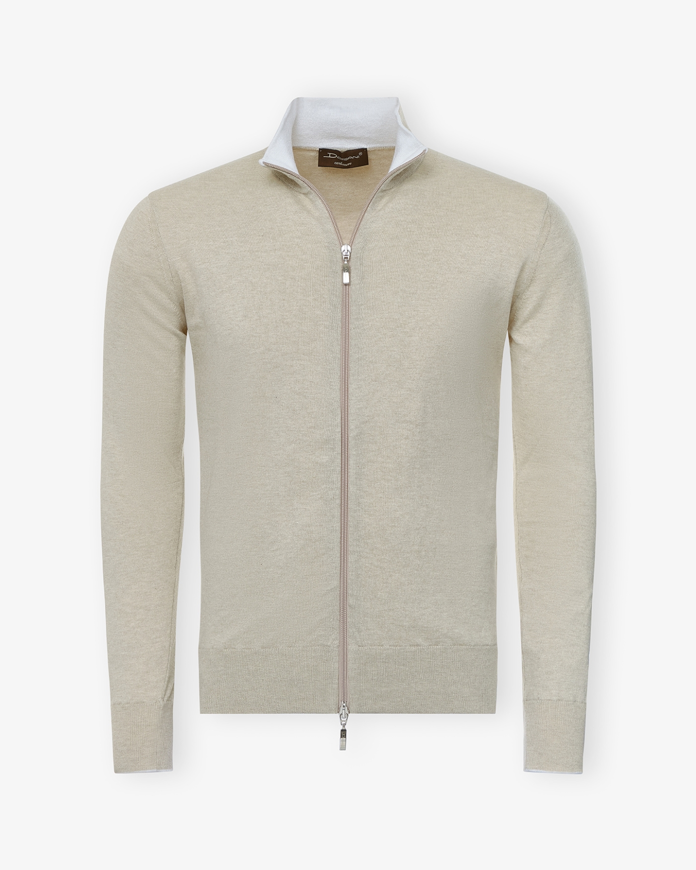 Doriani Cashmere - Full zip cotton-cashmere - Taupe