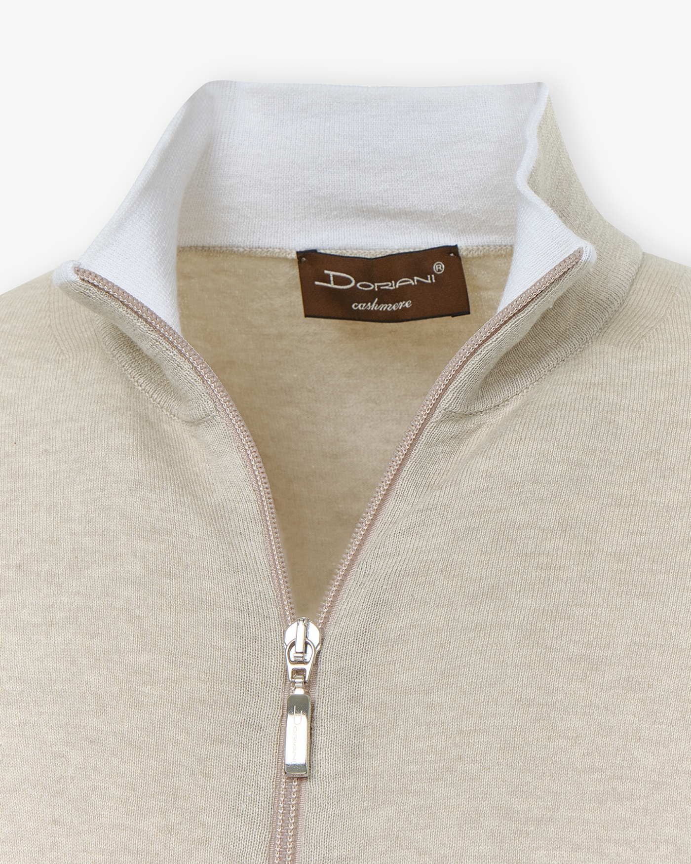 Doriani Cashmere - Full zip cotton-cashmere - Taupe