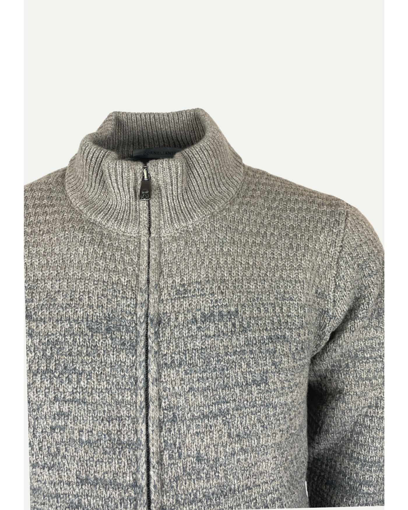 Corneliani - Full zip wool-cashmere - Greige