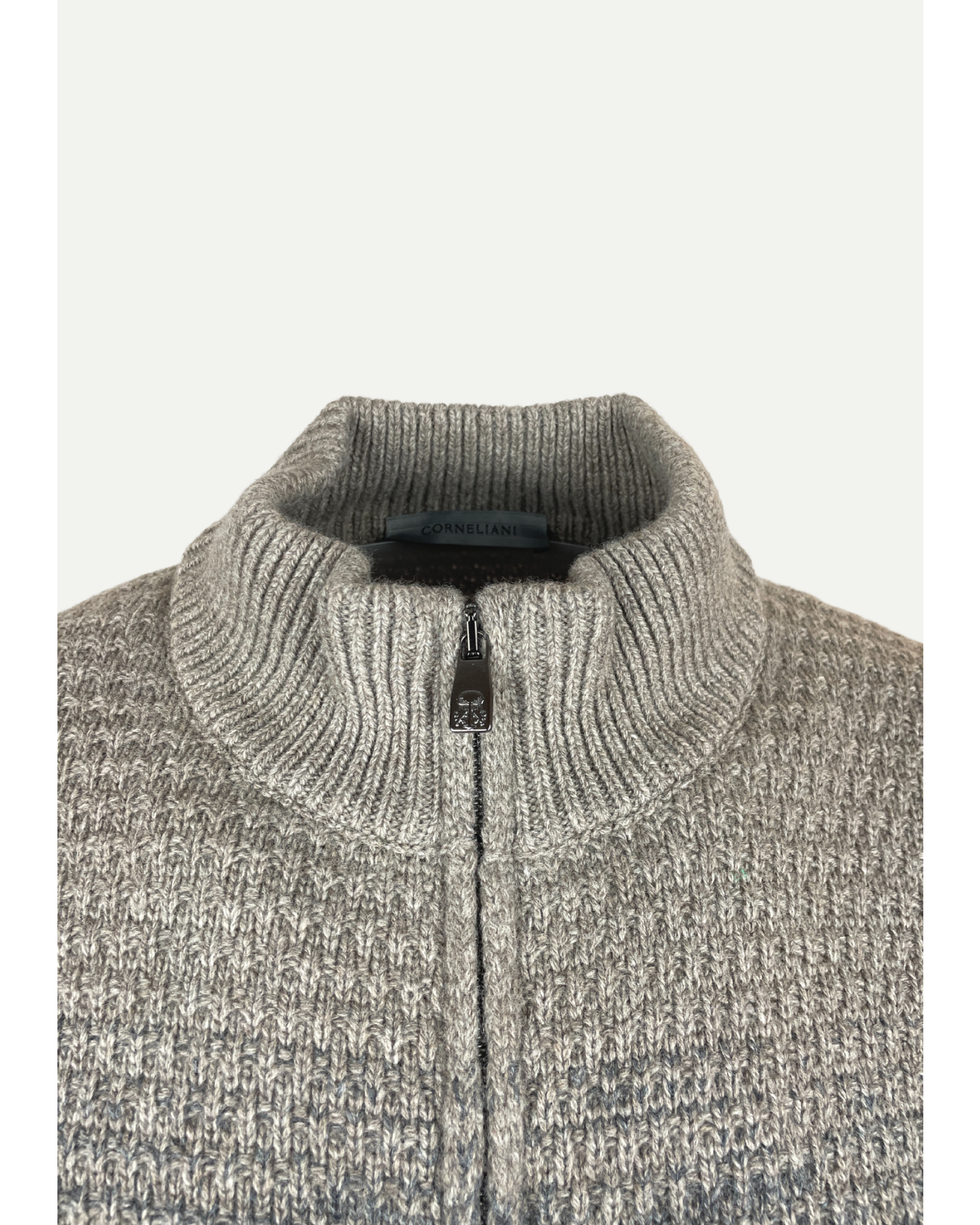Corneliani - Full zip wool-cashmere - Greige