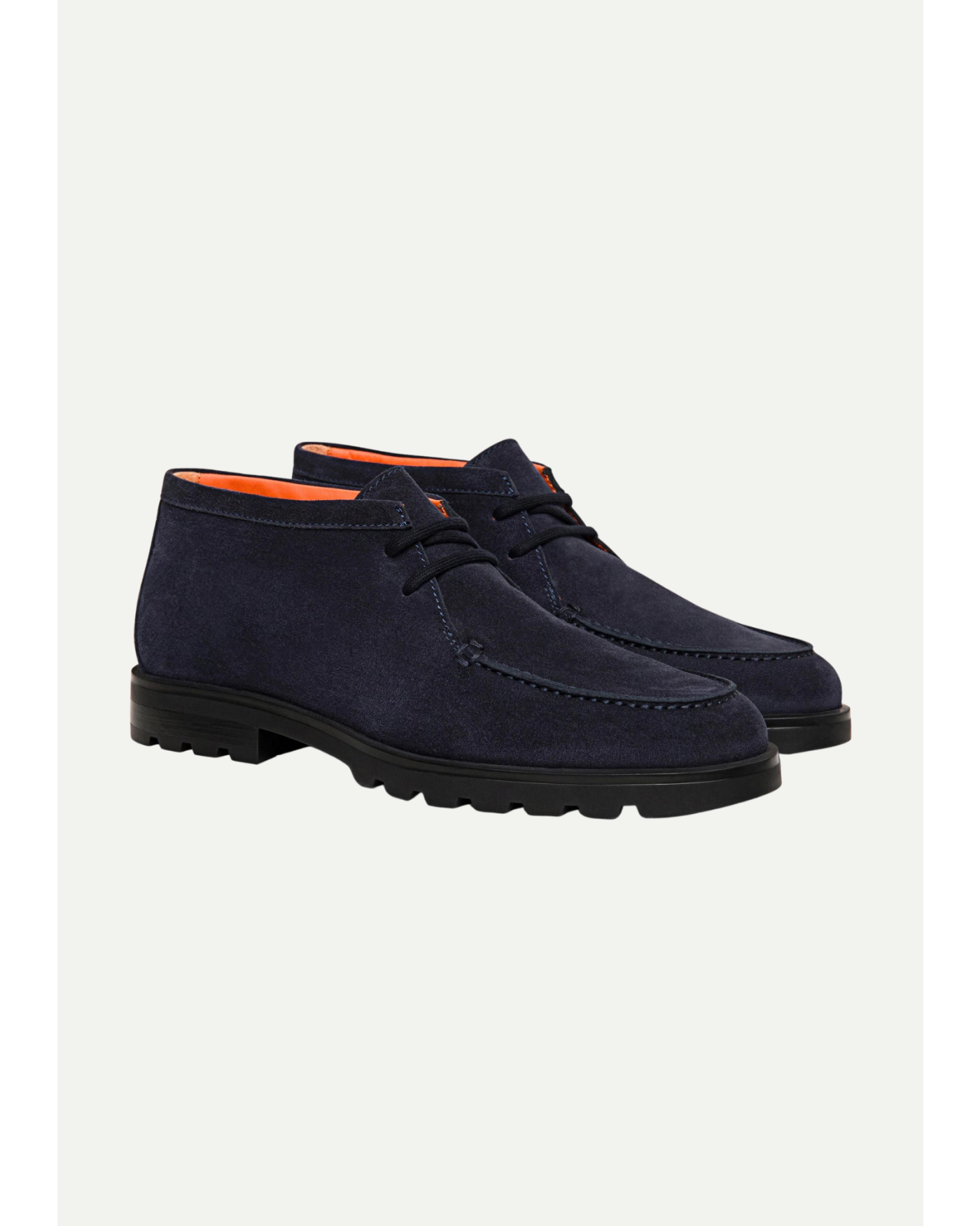 Santoni - Suede desert boot laces - Navy