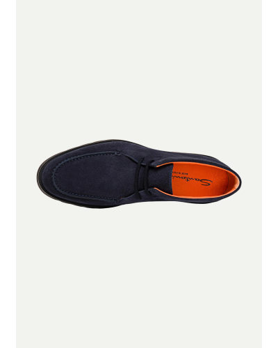 Santoni - Suede desert boot laces - Navy