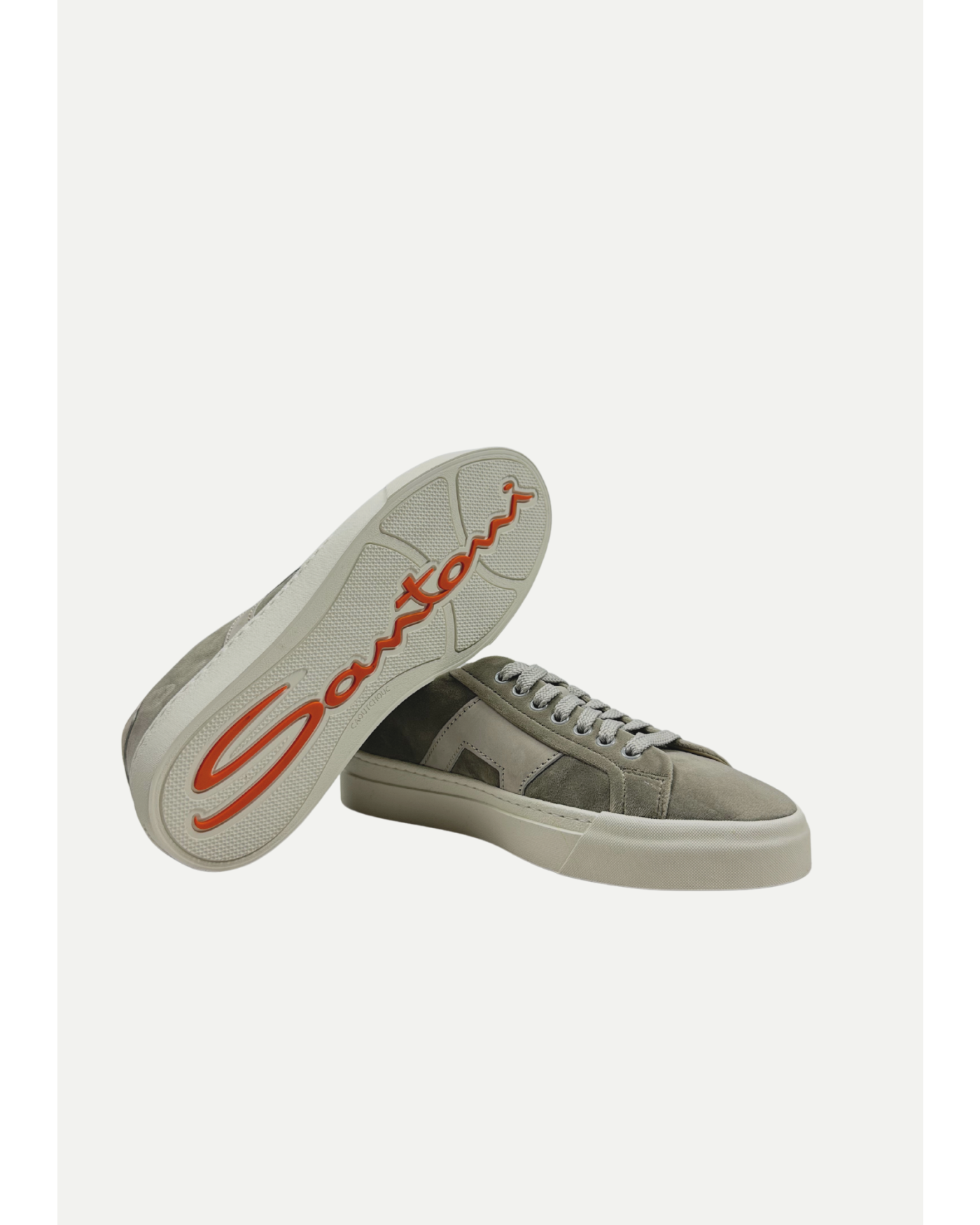 Santoni - Double buckle sneaker velvet - Greige