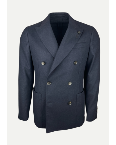 Lardini - Jacket double breasted wool cashmere - Navy