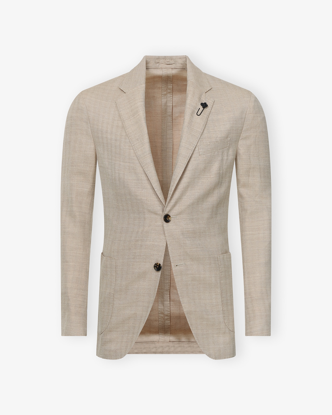 Lardini - Jacket herringbone cashmere wool silk - Taupe