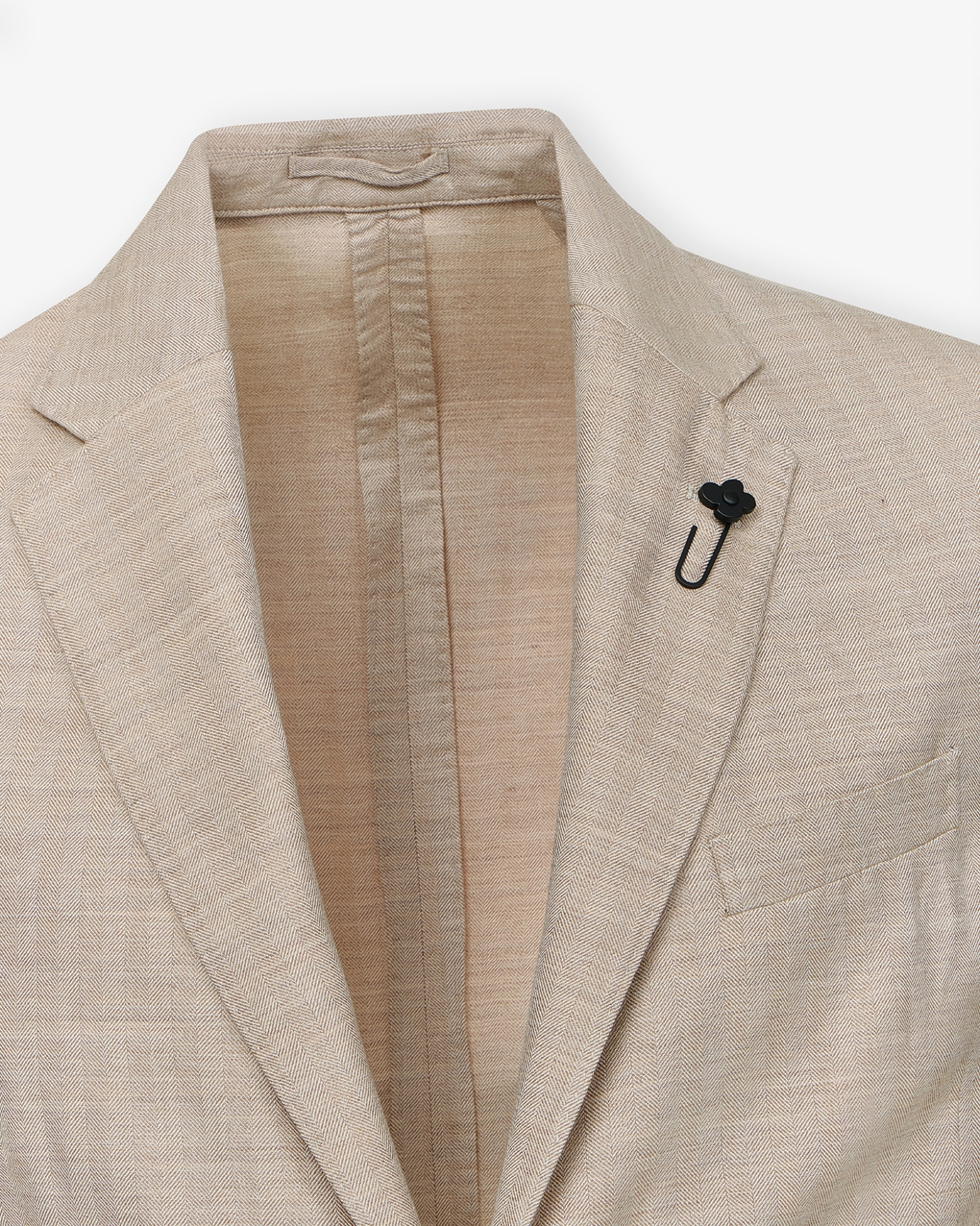 Lardini - Jacket herringbone cashmere wool silk - Taupe