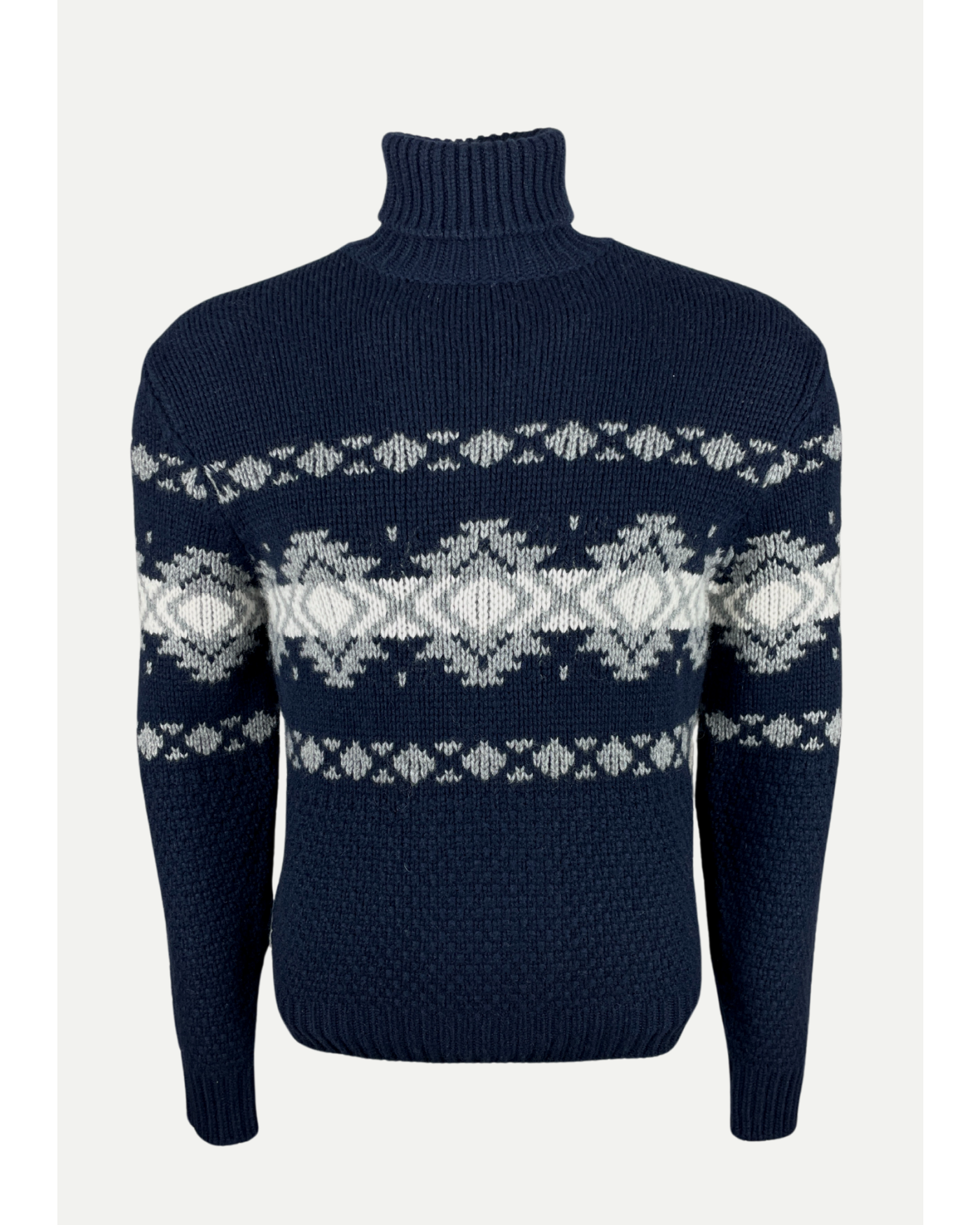Fedeli - Turtleneck cashmere - Navy/grey