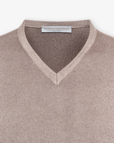 LHDA - V-neck virgin wool - Washed greige