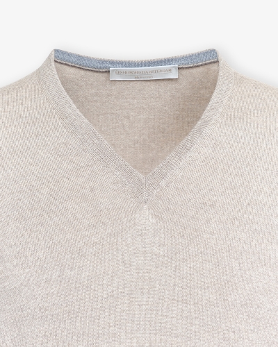 LHDA - V-neck - Virgin wool - Taupe
