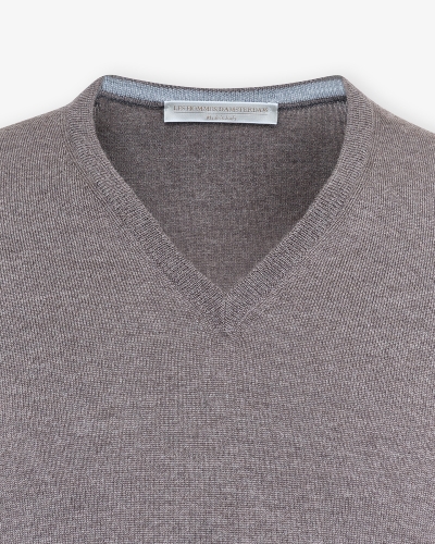 LHDA - V-neck - Virgin wool - Greige
