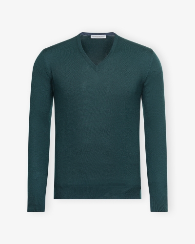 LHDA - V-neck - Virgin wool - Green