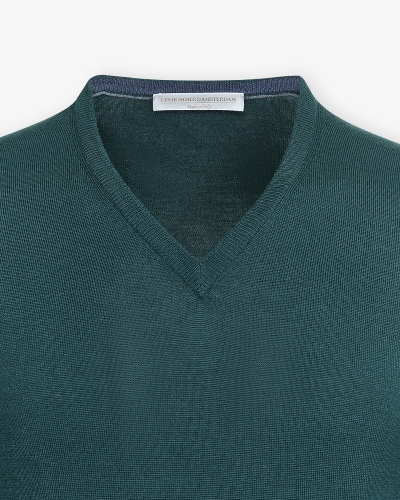 LHDA - V-neck - Virgin wool - Green