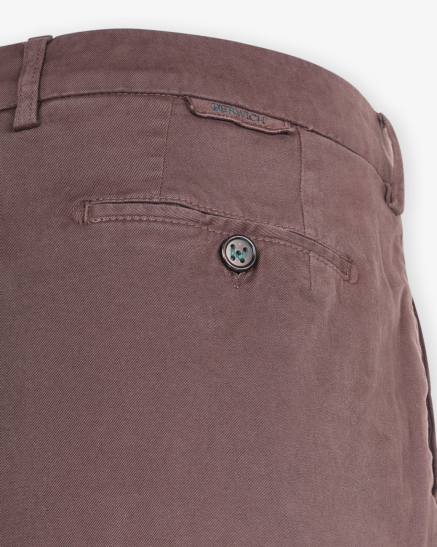 Berwich - Trousers cotton with stretch - Dark brown