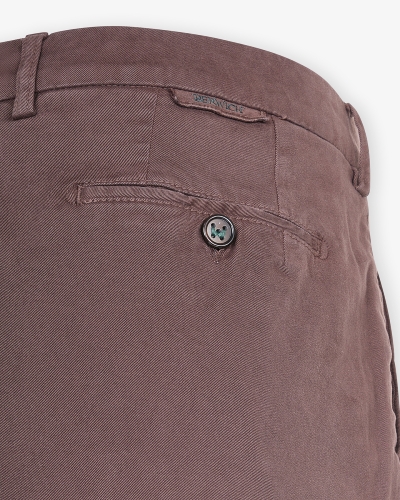 Berwich - Trousers cotton with stretch - Dark brown