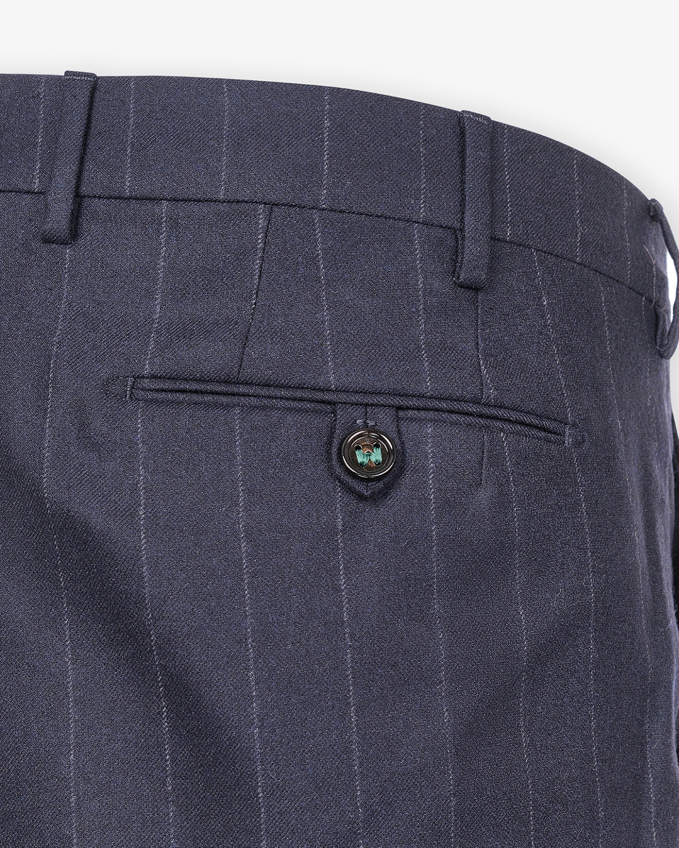 Berwich - Trousers pinstripe flannel with stretch - Navy