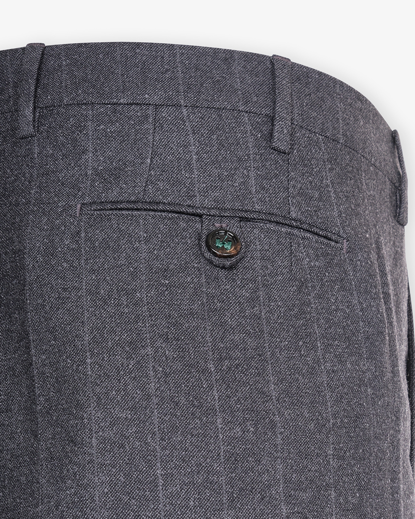 Berwich - Trousers pinstripe flannel with stretch - Grey