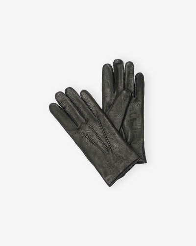 Doriani Cashmere - Gloves leather with cashmere - Black