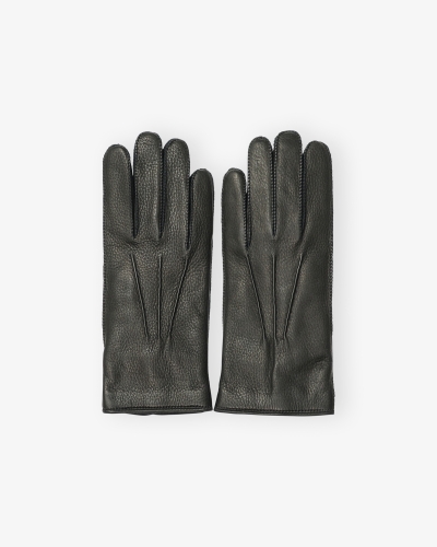 Doriani Cashmere - Gloves leather with cashmere - Black