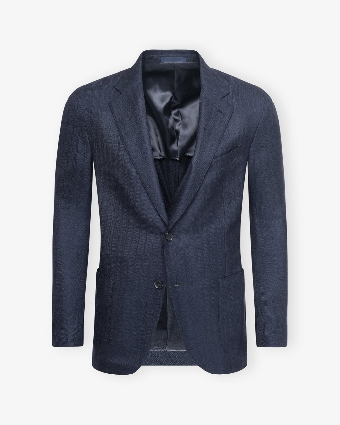 CARUSO Caruso - Aida jacket wool herringbone - Navy 146825994