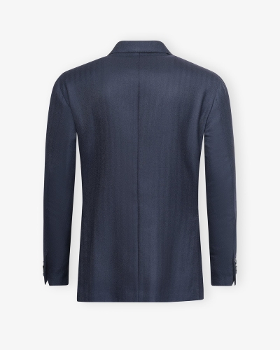 Caruso - Aida jacket wool herringbone - Navy