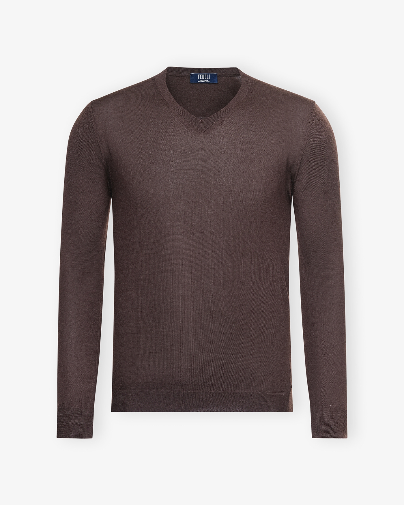 Fedeli - V-neck super 140 - Brown