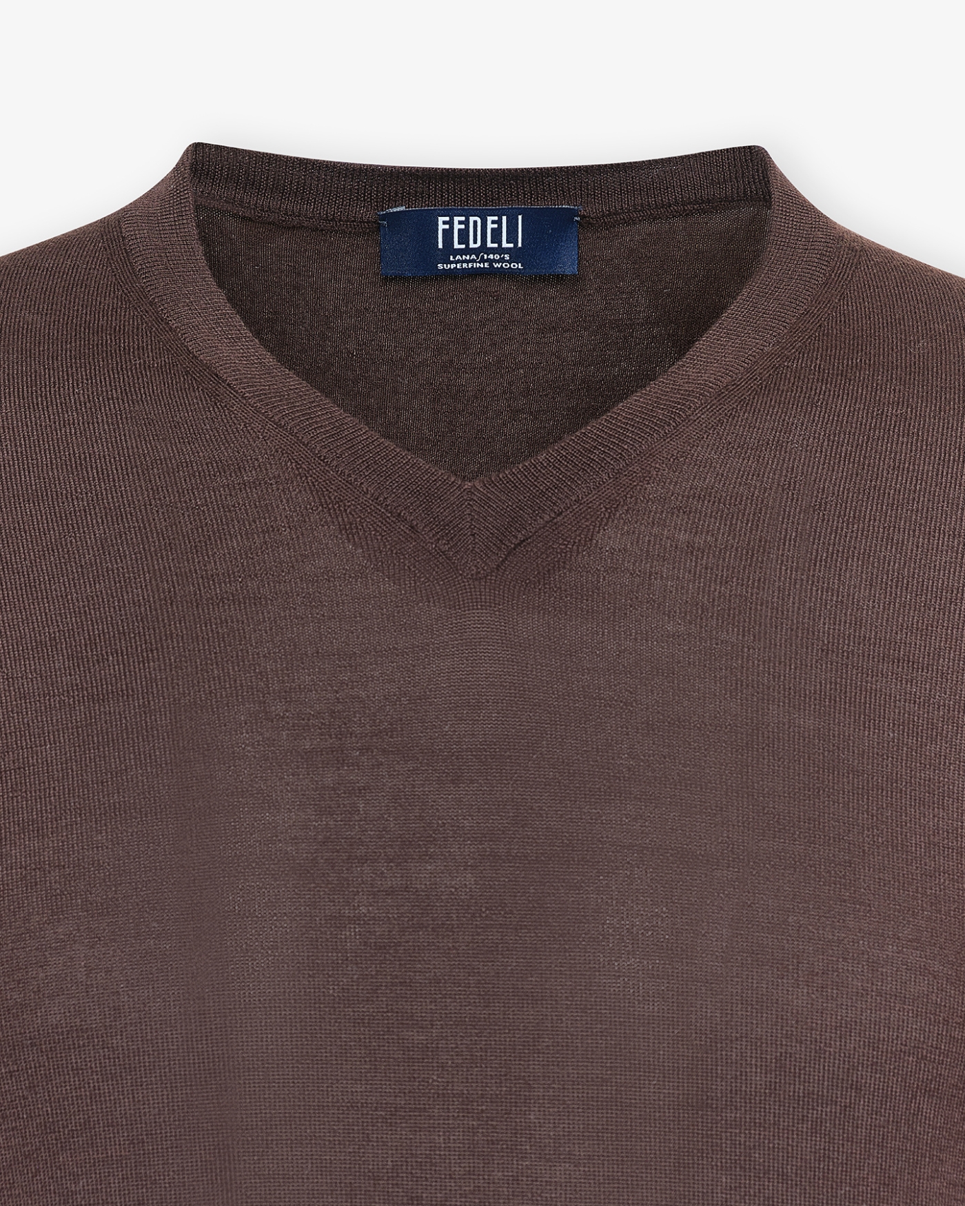 Fedeli - V-neck super 140 - Brown