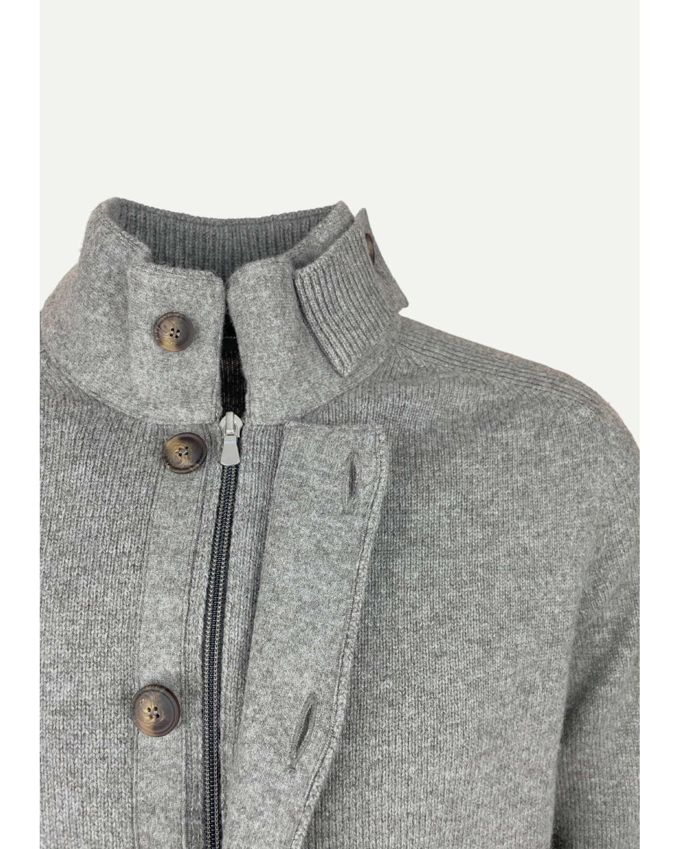 LHDA - Vest virgin wool - Zipper and buttons - Greige
