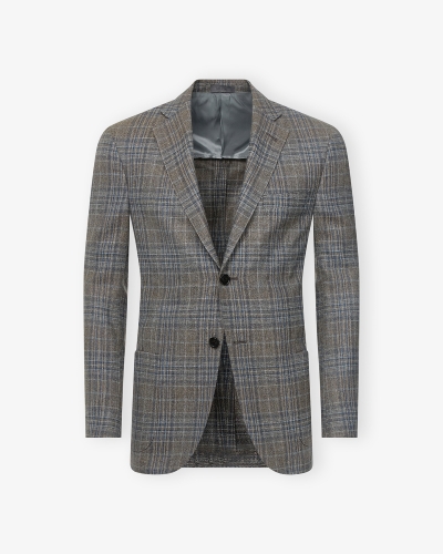 Corneliani - Check jacket silk and wool - Greige
