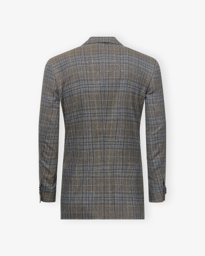 Corneliani - Check jacket silk and wool - Greige