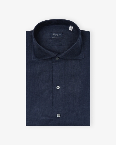 Finamore - Shirt Napoli linen - Navy
