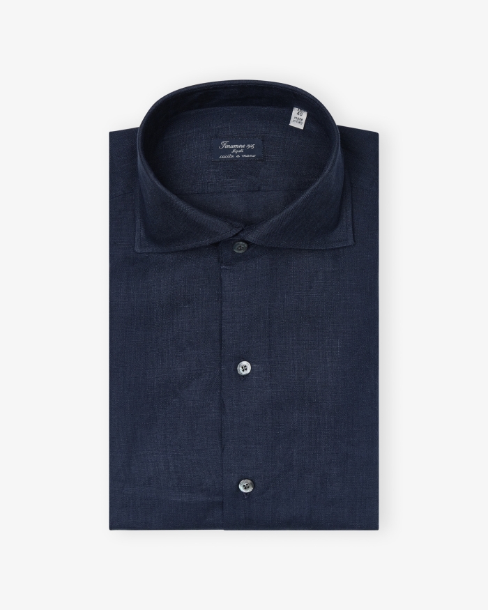 FINAMORE Finamore - Shirt Napoli linen - Navy