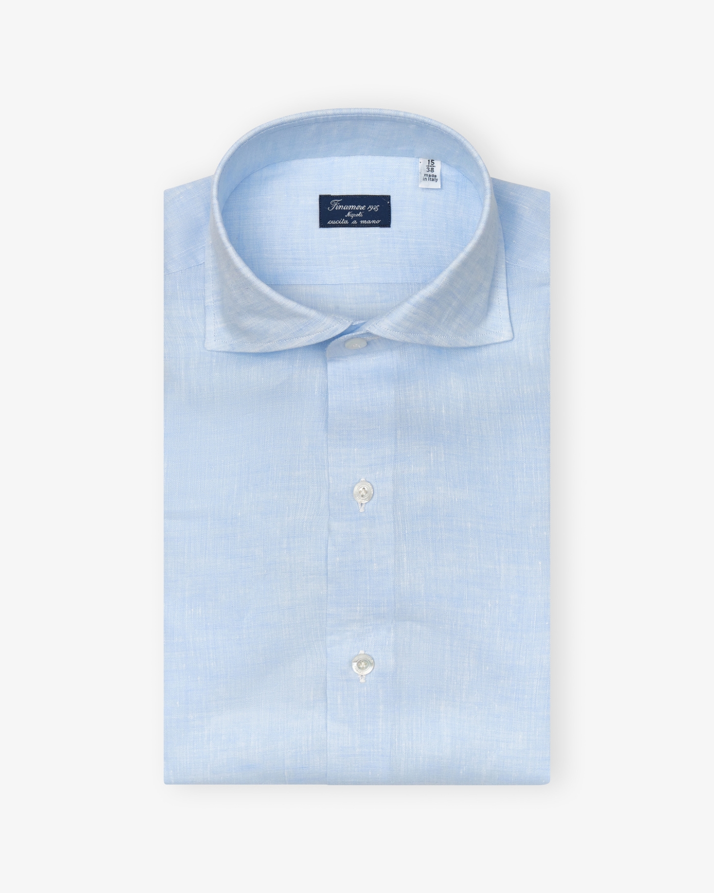 Finamore - Shirt Napoli linen - Light blue