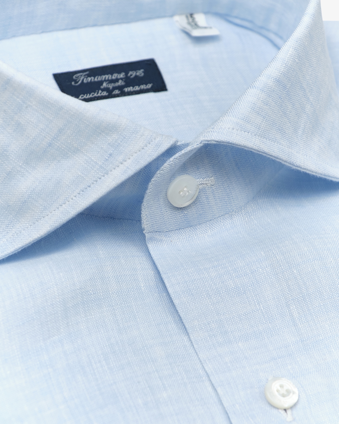 Finamore - Shirt Napoli linen - Light blue