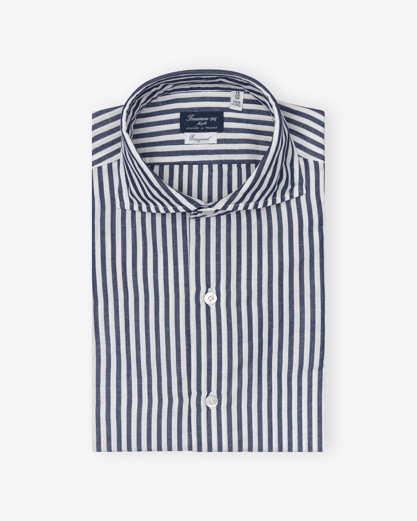 Finamore - Shirt cotton linen enzymed - Stripes