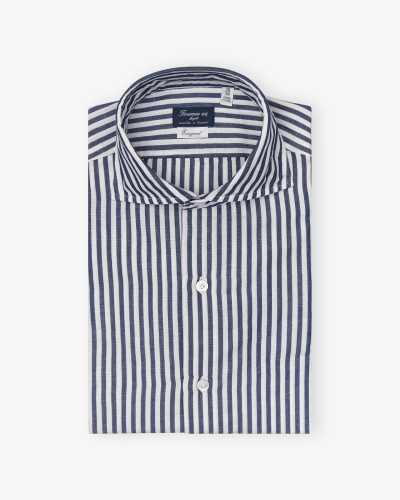 Finamore - Shirt cotton linen enzymed - Stripes