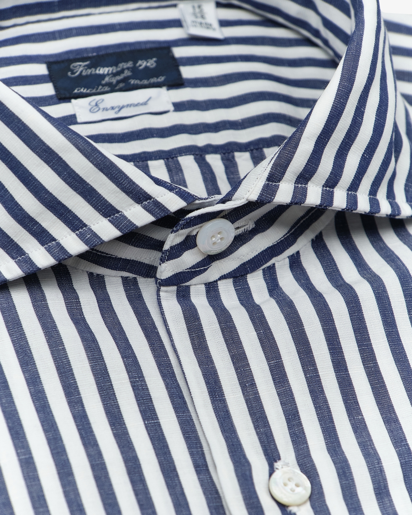 Finamore - Shirt cotton linen enzymed - Stripes