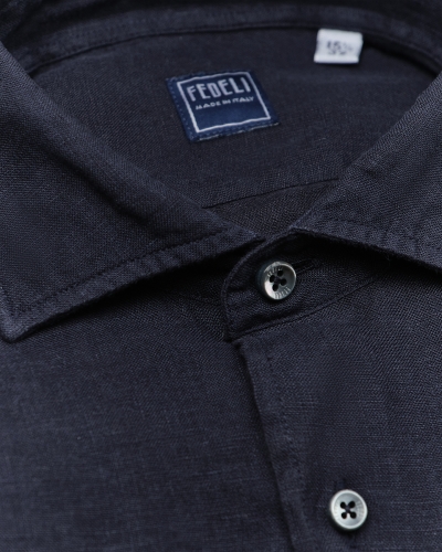 Fedeli - Shirt Nick linen - Navy