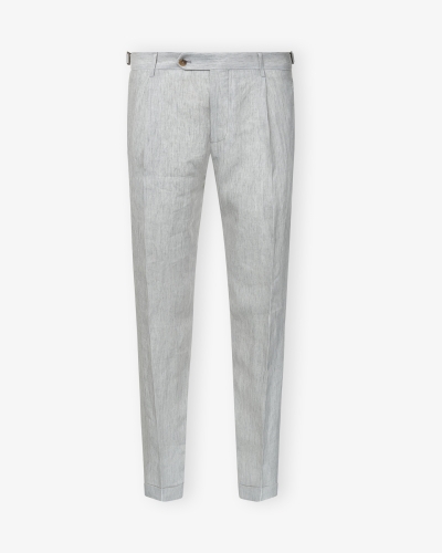 Berwich - Trouser linen retrolong - Light grey