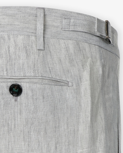 Berwich - Trouser linen retrolong - Light grey