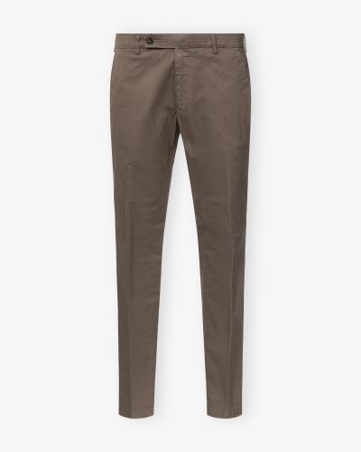 Berwich - Trousers summer cotton stretch - Brown