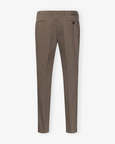 Berwich - Trousers summer cotton stretch - Brown