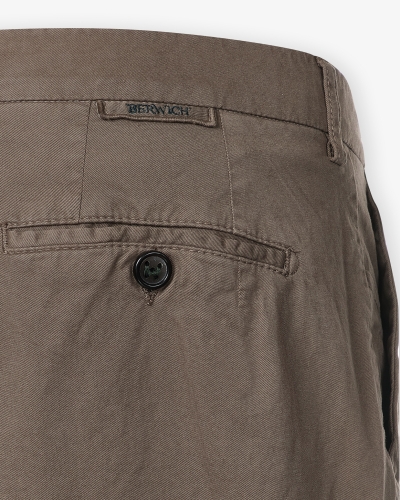 Berwich - Trousers summer cotton stretch - Brown