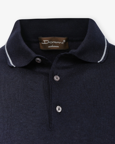 DC - Polo short sleeve - cotton cashmere silk - Navy