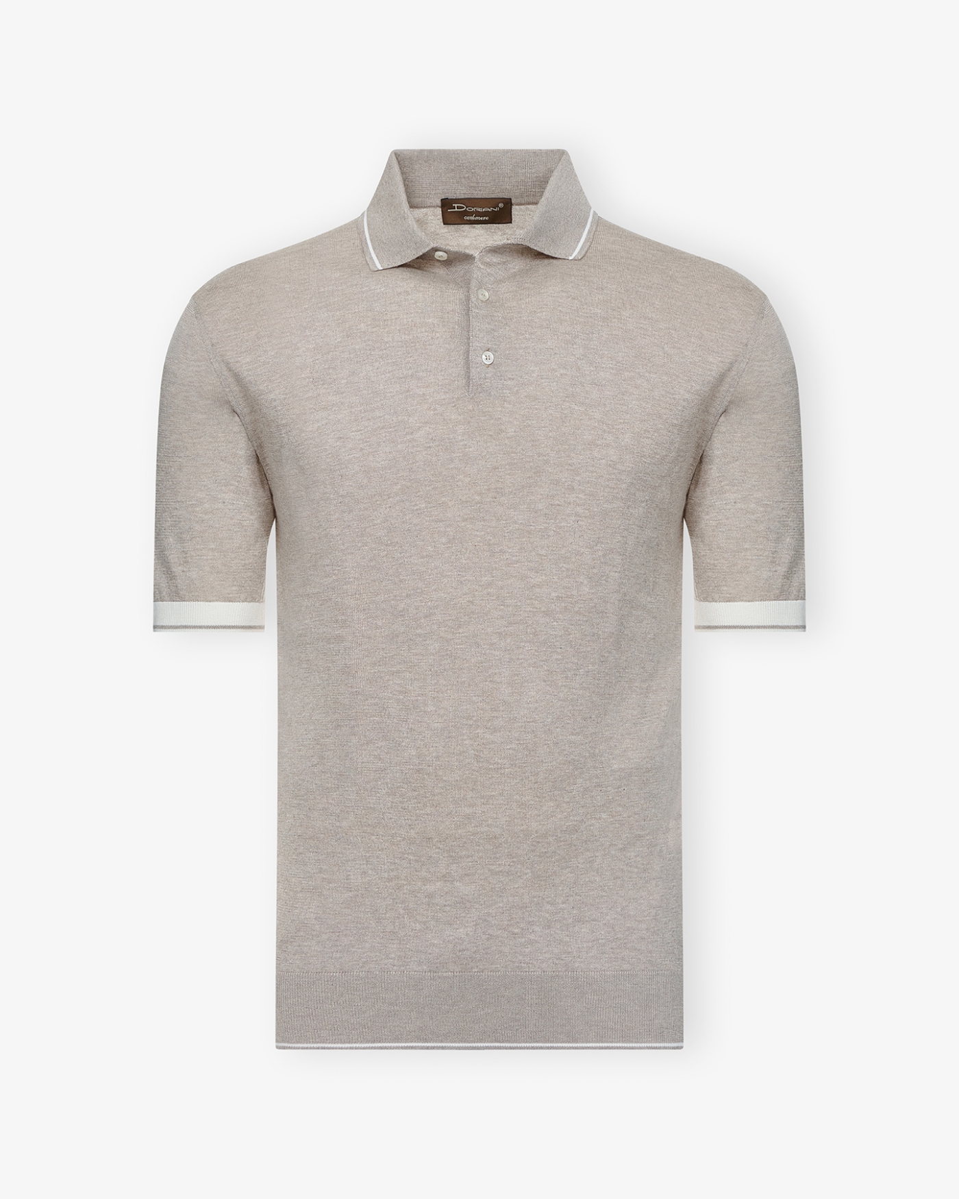 DC - Polo short sleeve - cotton cashmere silk - Taupe